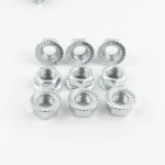 DIN‑6923 flange nut zinc plated grade 8 #1/4‑20 for metal assembly – China supplier