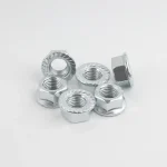 #5/16‑18 zinc plated flange nut DIN‑6923 for steel frame and construction projects