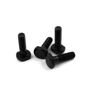 T Head Bolt installed in a CNC machine T-Slot table for secure clamping