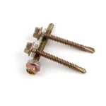 Yellow Zinc Hex Washer Head Self-Drilling Screws with Drill Point Tip, Length 13–150 mm