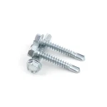 Zinc plated hex washer head self drilling screws used in metal frame installation by China manufacturer