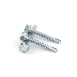 Zinc plated hex washer head self drilling screws used in metal frame installation by China manufacturer