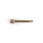 Hex Washer Head Self-Drilling Screw Yellow Zinc, Hex Drive, Drill Point, 4.2–6.3 mm