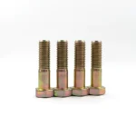 Grade 10.9 half-thread hex bolt yellow zinc plated carbon steel